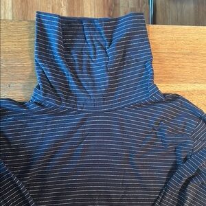 J. Crew tissue turtleneck navy with metallic stripe